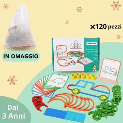 Creatikids: PACCHETTO 120 pezzi (40 FORME DA RIPRODURRE) + 1 SACCHETTO PER RIPORRE IN OMAGGIO