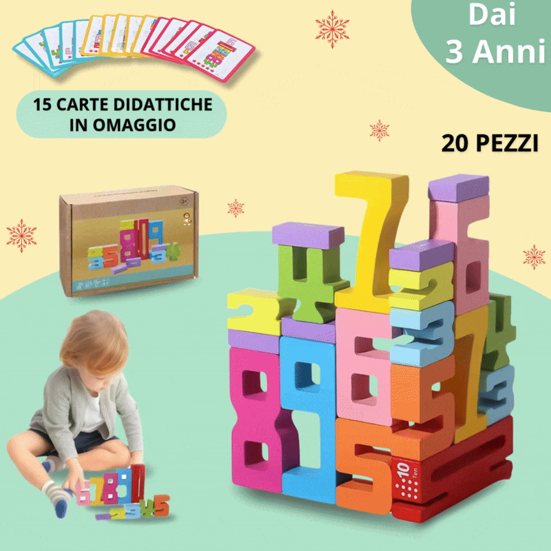 Gioco di apprendimento matematico in legno Montessori