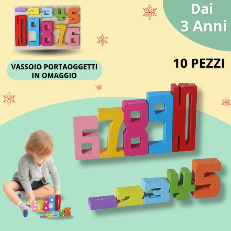 Gioco di apprendimento matematico in legno Montessori